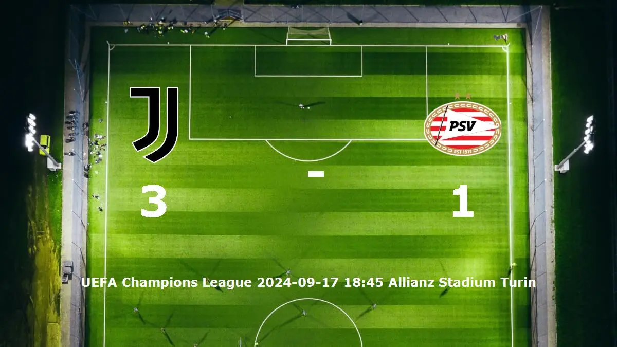 Juventus mot PSV tidslinje och laguppställning