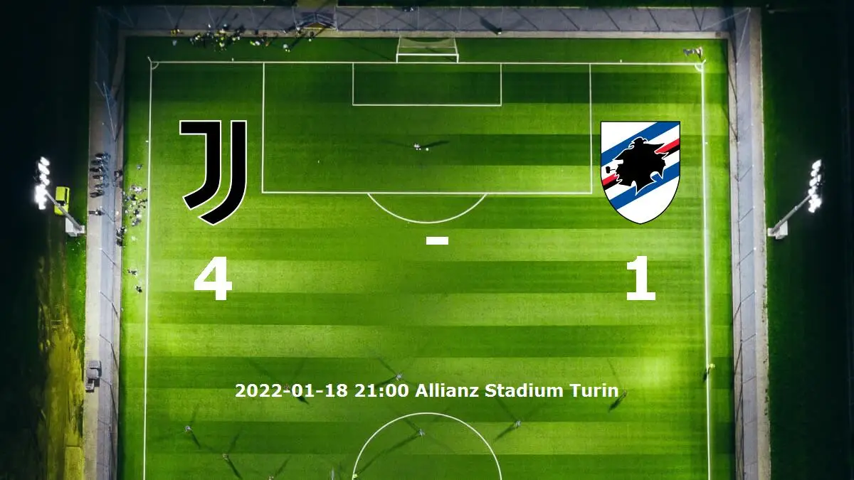 Juventus mot Sampdoria tidslinje och laguppställning