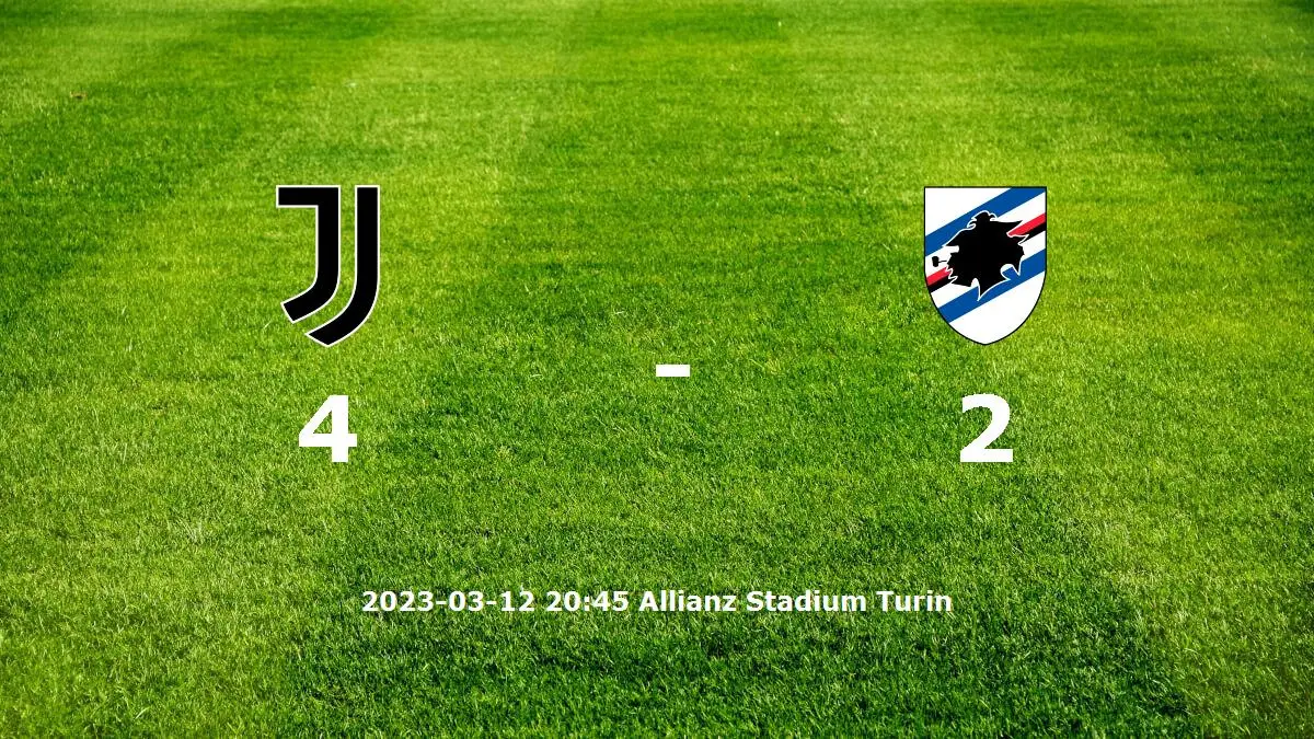 Juventus mot Sampdoria tidslinje och laguppställning