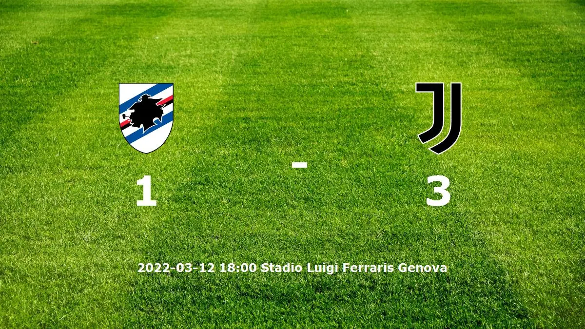 Sampdoria mot Juventus tidslinje och laguppställning